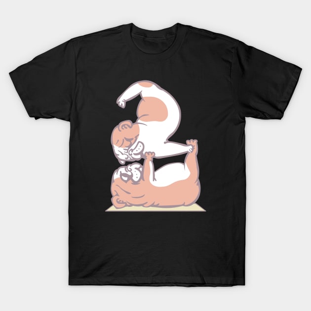 Acroyoga English Bulldog T-Shirt by huebucket